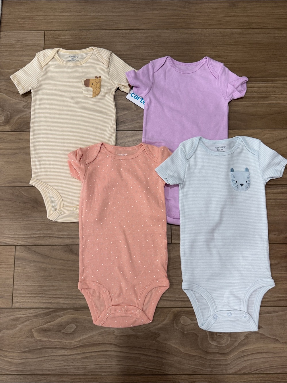 Carter's Baby Girls Short-Sleeve One-Piece Bodysuit - Multi Color Set